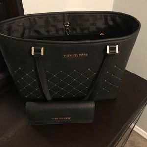 Michael Kors tote with matching slim wallet